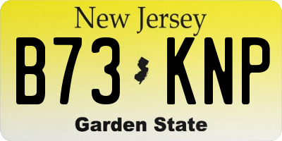 NJ license plate B73KNP