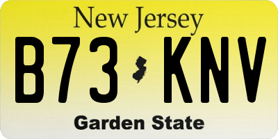 NJ license plate B73KNV