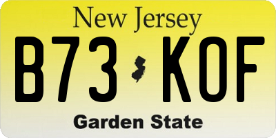 NJ license plate B73KOF