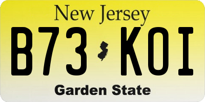NJ license plate B73KOI