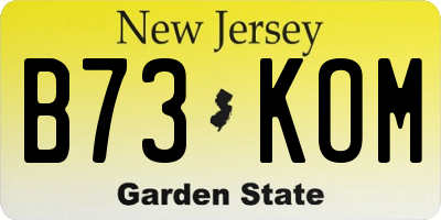 NJ license plate B73KOM