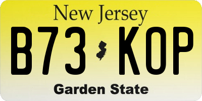 NJ license plate B73KOP