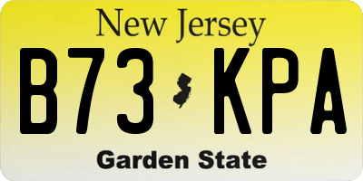 NJ license plate B73KPA