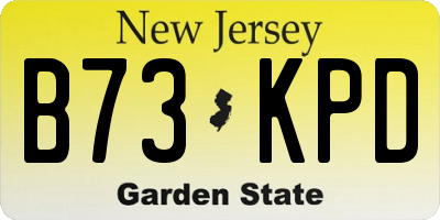NJ license plate B73KPD