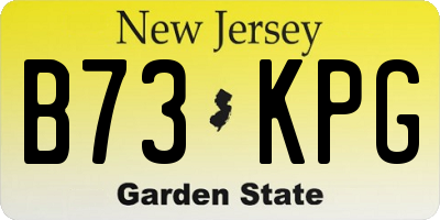 NJ license plate B73KPG