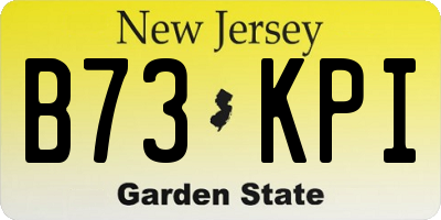 NJ license plate B73KPI