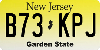 NJ license plate B73KPJ