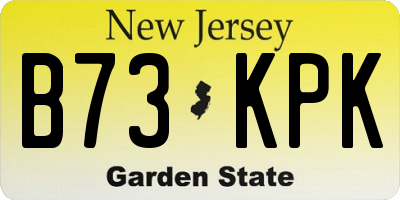 NJ license plate B73KPK