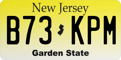 NJ license plate B73KPM