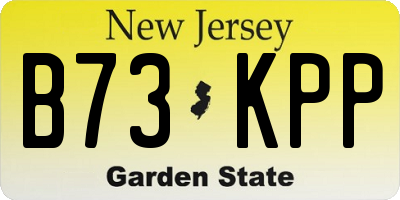 NJ license plate B73KPP