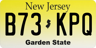 NJ license plate B73KPQ
