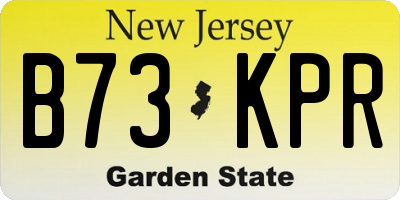 NJ license plate B73KPR