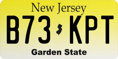 NJ license plate B73KPT