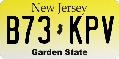 NJ license plate B73KPV
