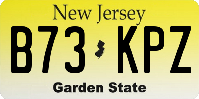 NJ license plate B73KPZ