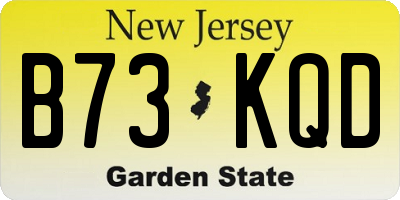 NJ license plate B73KQD