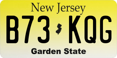 NJ license plate B73KQG