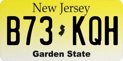 NJ license plate B73KQH