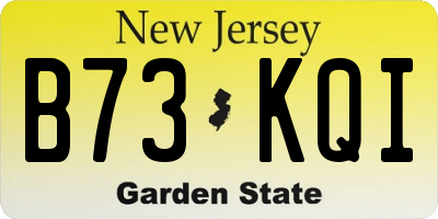 NJ license plate B73KQI
