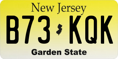 NJ license plate B73KQK