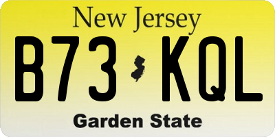 NJ license plate B73KQL