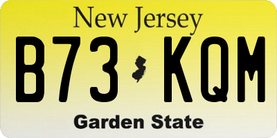 NJ license plate B73KQM