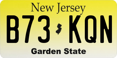 NJ license plate B73KQN