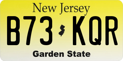 NJ license plate B73KQR