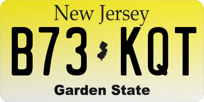 NJ license plate B73KQT