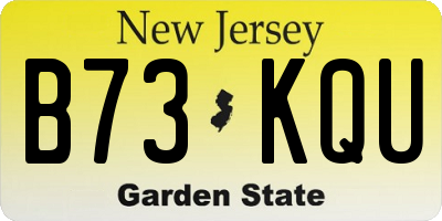 NJ license plate B73KQU