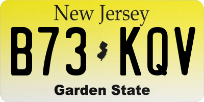 NJ license plate B73KQV