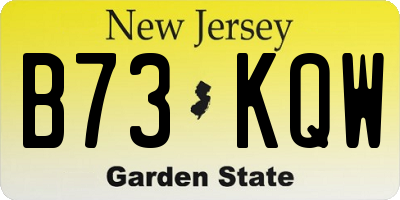 NJ license plate B73KQW