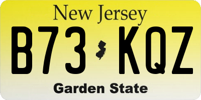 NJ license plate B73KQZ
