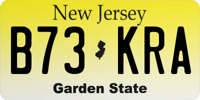 NJ license plate B73KRA