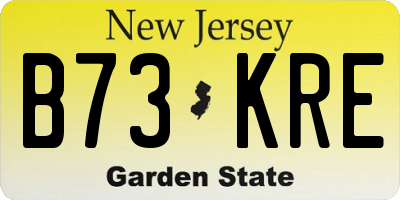 NJ license plate B73KRE