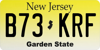 NJ license plate B73KRF