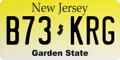 NJ license plate B73KRG