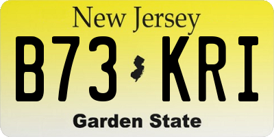 NJ license plate B73KRI