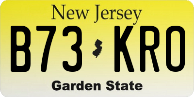 NJ license plate B73KRO