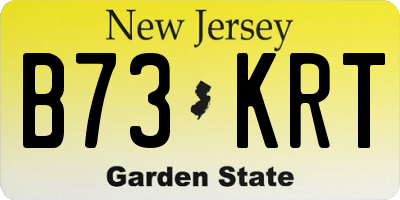 NJ license plate B73KRT