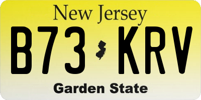 NJ license plate B73KRV