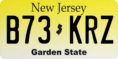 NJ license plate B73KRZ