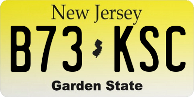 NJ license plate B73KSC