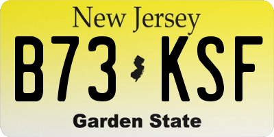 NJ license plate B73KSF