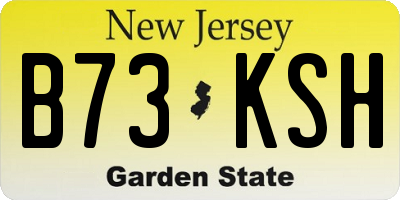 NJ license plate B73KSH
