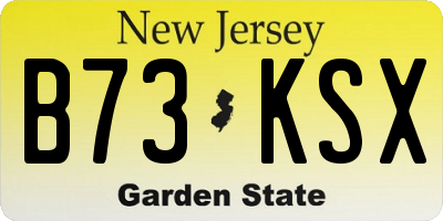 NJ license plate B73KSX