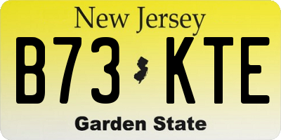 NJ license plate B73KTE