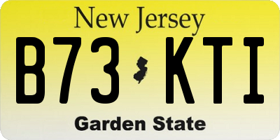 NJ license plate B73KTI