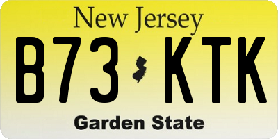 NJ license plate B73KTK