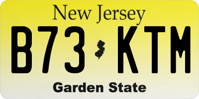 NJ license plate B73KTM